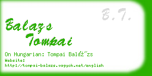 balazs tompai business card